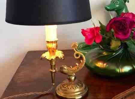 Napoleon III  Style Dolphin Table Lamp Bronze