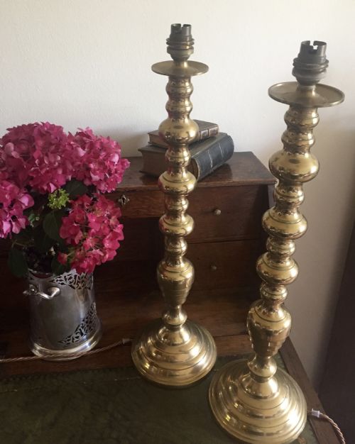 Impressive Edwardian Table Lamps Brass