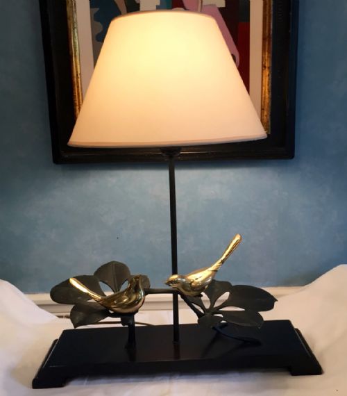 Unusual Table Lamp Brass & Cast Iron