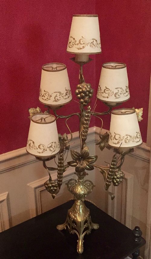 ANTIQUE FRENCH ALTAR CANDELABRA GILDED BRONZE - ADDITIONAL PHOTO 8