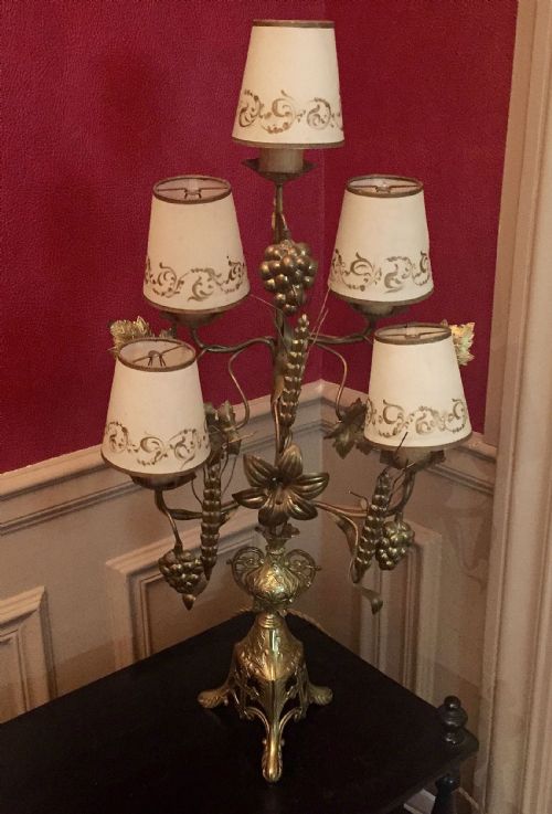 ANTIQUE FRENCH ALTAR CANDELABRA GILDED BRONZE - ADDITIONAL PHOTO 3