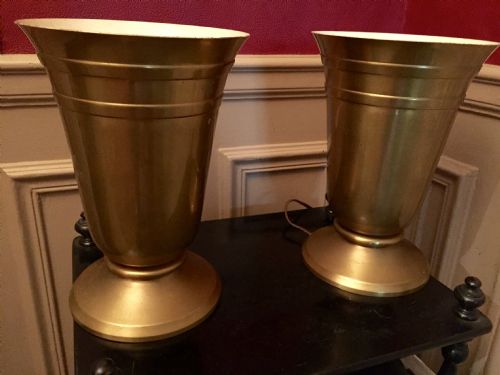 Spectacular Original  Pair Art Deco Tulip Uplighter Consol Lamps