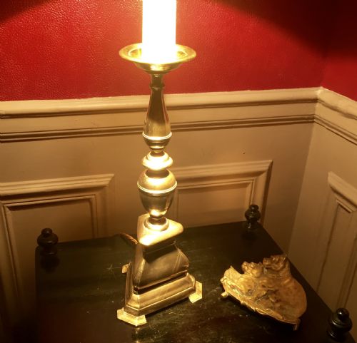 SOLID TRADITIONAL TABLE LAMP BRONZE FRENCH - ADDITIONAL PHOTO 2
