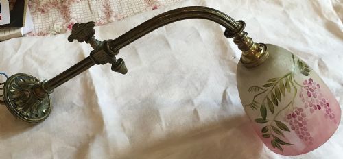 19th Century English Gas Wall Light (Converted) Bronze
