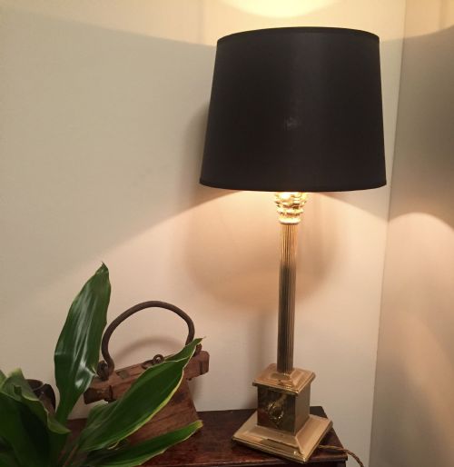CLASSIC EDWARDIAN OBELISK DESK LAMP SOLID BRASS - ADDITIONAL PHOTO 1