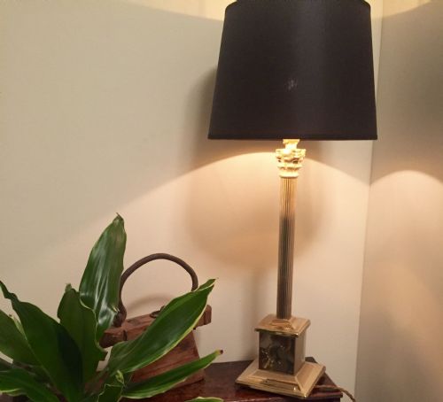 CLASSIC EDWARDIAN OBELISK DESK LAMP SOLID BRASS - ADDITIONAL PHOTO 2