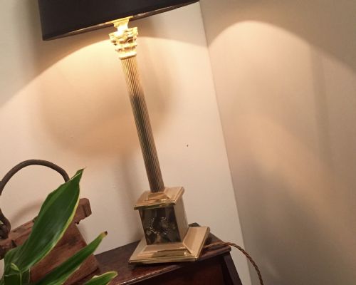 CLASSIC EDWARDIAN OBELISK DESK LAMP SOLID BRASS - ADDITIONAL PHOTO 4