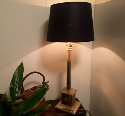 CLASSIC EDWARDIAN OBELISK DESK LAMP SOLID BRASS - ADDITIONAL PHOTO 5