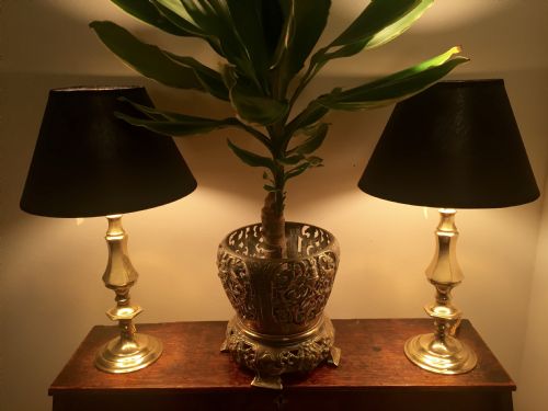 Pair Classic Consol Brass  Lamps