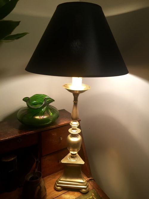 Tall  Victorian Bronze Table Lamp on Tripod