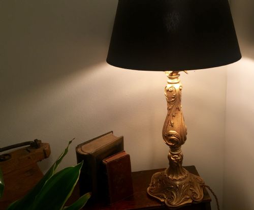 19th Century Gilt Bronze Table Lamp