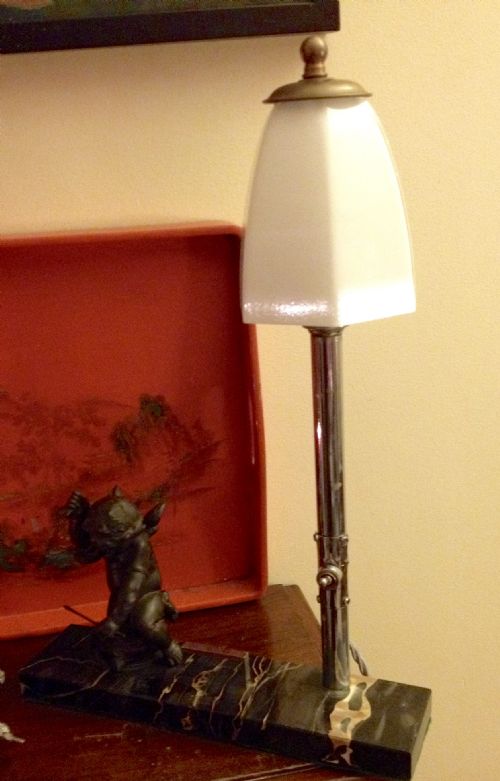 ART DECO CHERUB TABLE LAMP - ADDITIONAL PHOTO 14