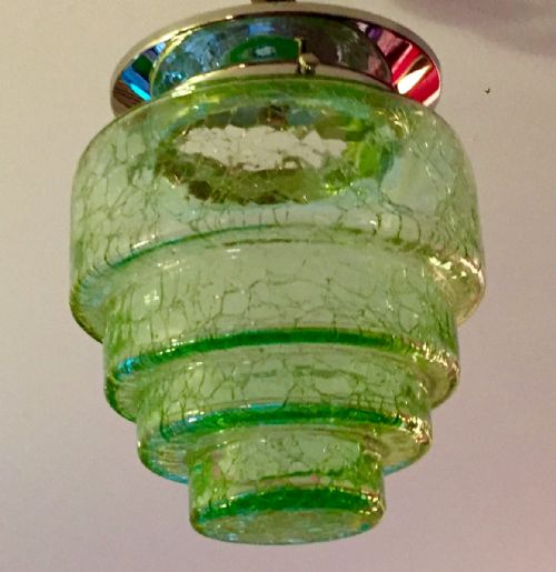 Art Deco Green Skyscraper Ceiling or Table Lamp.