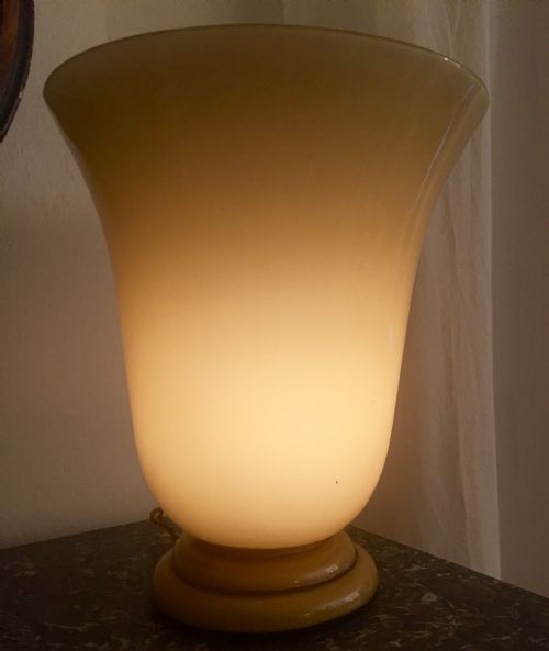 Art Deco Opaline Tulip Uplighter Table Lamp