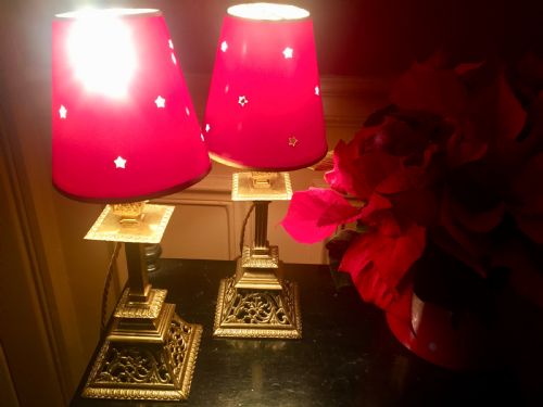Pair Pierced Georgian Mantelpiece or Consol Lamps