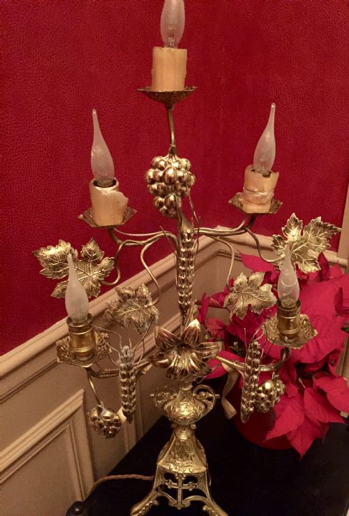 ANTIQUE FRENCH ALTAR CANDELABRA GILDED BRONZE - ADDITIONAL PHOTO 10