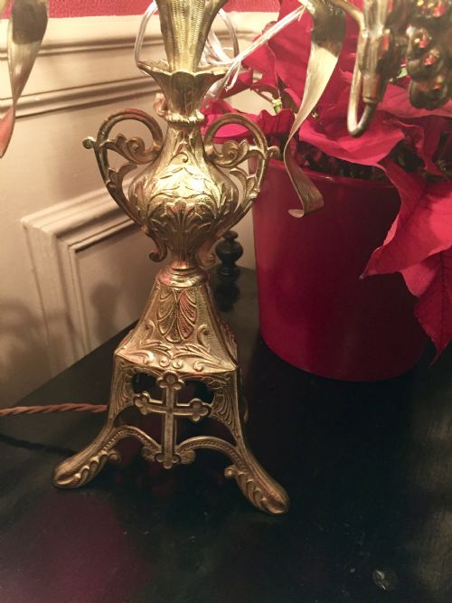 ANTIQUE FRENCH ALTAR CANDELABRA GILDED BRONZE - ADDITIONAL PHOTO 13