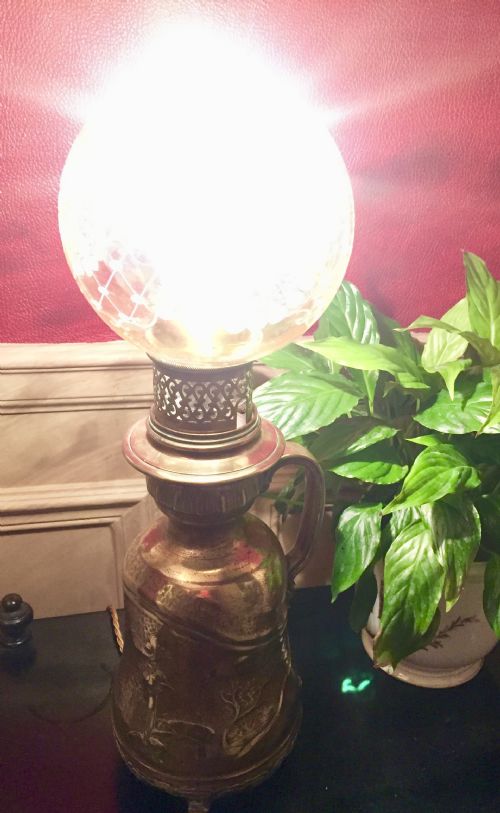 1800 GAGGENAU STAMPED OIL LAMP BRONZE - ADDITIONAL PHOTO 6