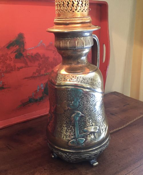 1800 GAGGENAU STAMPED OIL LAMP BRONZE - ADDITIONAL PHOTO 10