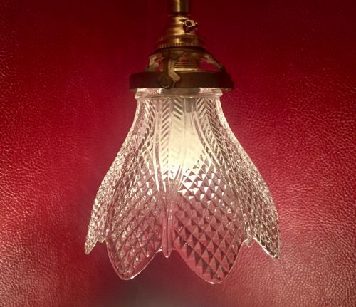 1920 French Crystal Ceiling Lamp