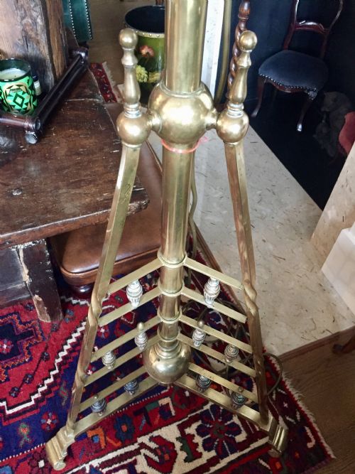 ORIGINAL ARTS AND CRAFTS TELESCOPIC STANDARD LAMP BRASS - ADDITIONAL PHOTO 7