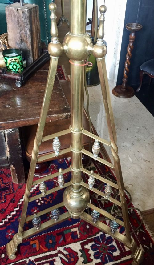 ORIGINAL ARTS AND CRAFTS TELESCOPIC STANDARD LAMP BRASS - ADDITIONAL PHOTO 9