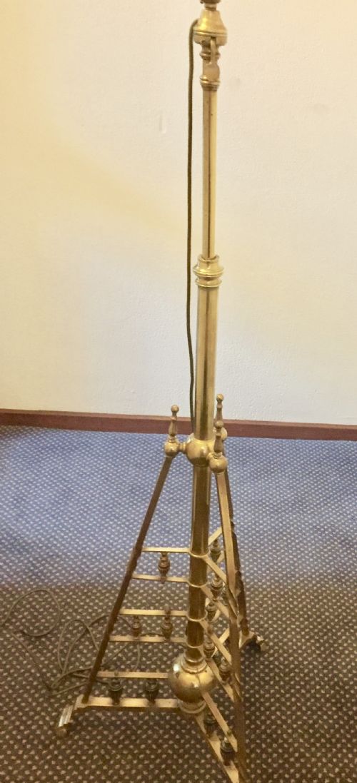 ORIGINAL ARTS AND CRAFTS TELESCOPIC STANDARD LAMP BRASS - ADDITIONAL PHOTO 15