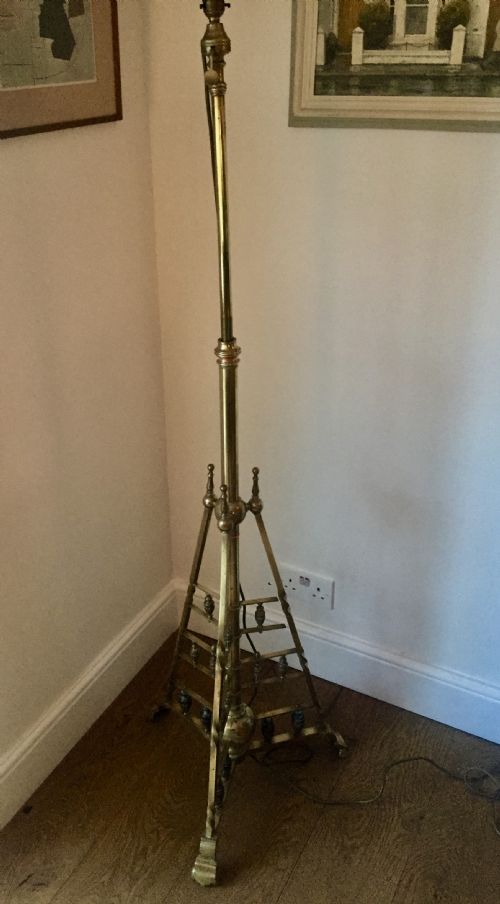 ORIGINAL ARTS AND CRAFTS TELESCOPIC STANDARD LAMP BRASS - ADDITIONAL PHOTO 13