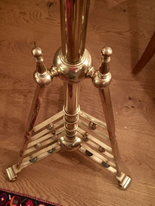 ORIGINAL ARTS AND CRAFTS TELESCOPIC STANDARD LAMP BRASS - ADDITIONAL PHOTO 2