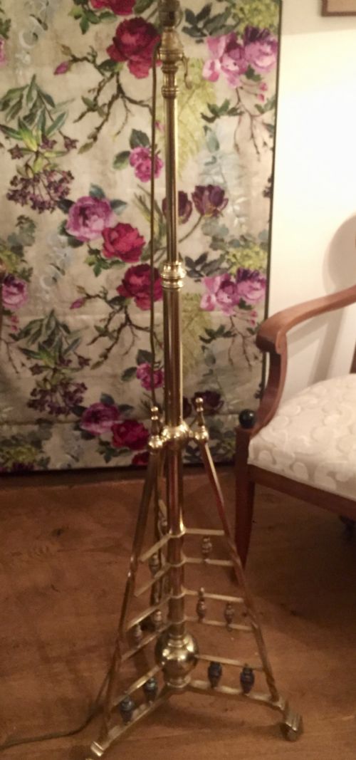 ORIGINAL ARTS AND CRAFTS TELESCOPIC STANDARD LAMP BRASS - ADDITIONAL PHOTO 17