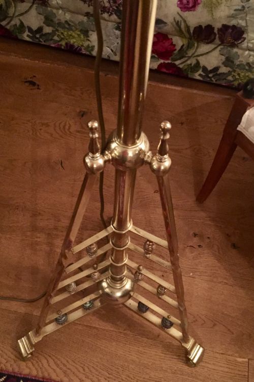 ORIGINAL ARTS AND CRAFTS TELESCOPIC STANDARD LAMP BRASS - ADDITIONAL PHOTO 5