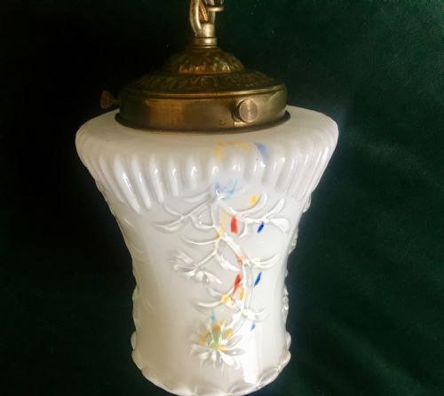 FINE QUALITY EDWARDIAN ENAMELLED CEILING LAMP - ADDITIONAL PHOTO 2