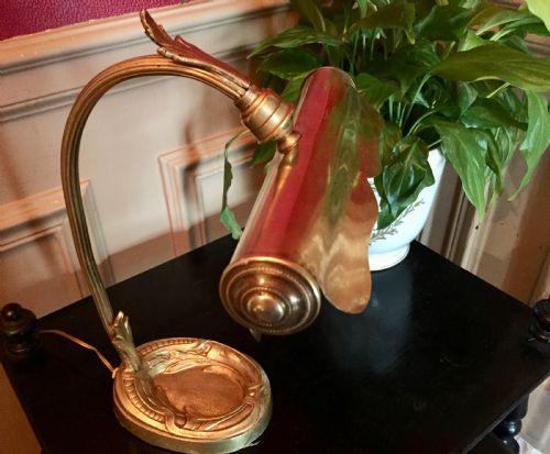French Art Nouveau Adjustable Piano Desk Lamp Bronze