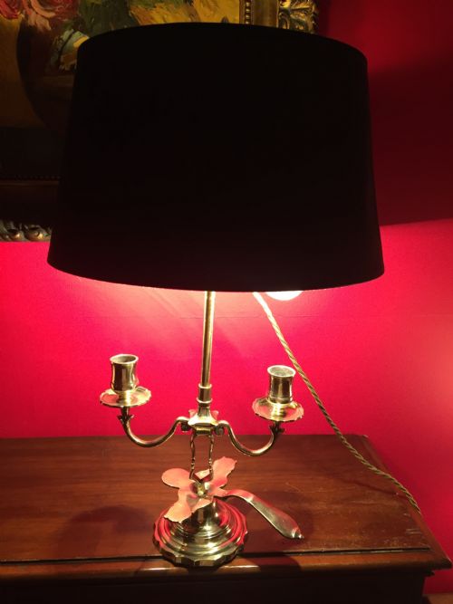 1900 FRENCH DUAL CHAMBER STICK DESK LAMP - ADDITIONAL PHOTO 3