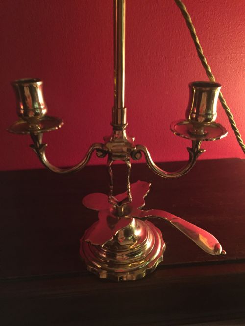 1900 FRENCH DUAL CHAMBER STICK DESK LAMP - ADDITIONAL PHOTO 4