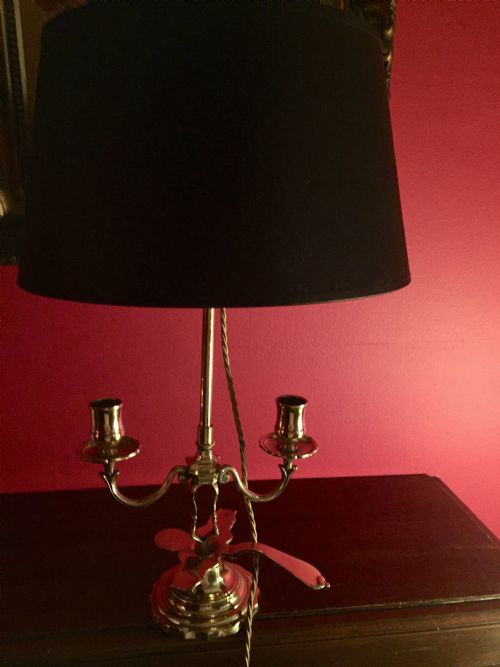 1900 FRENCH DUAL CHAMBER STICK DESK LAMP - ADDITIONAL PHOTO 6