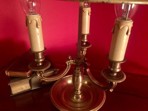 TRADITIONAL BOUILLOTTE ADJUSTABLE DESK LAMP BRONZE AND GREEN TOLE - ADDITIONAL PHOTO 16
