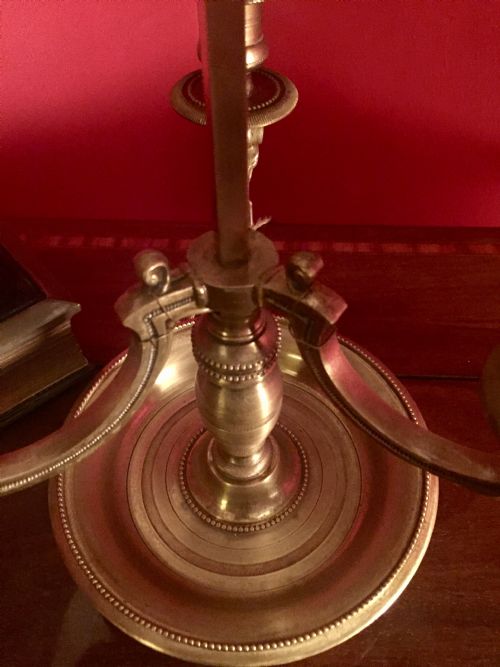 TRADITIONAL BOUILLOTTE ADJUSTABLE DESK LAMP BRONZE AND GREEN TOLE - ADDITIONAL PHOTO 11