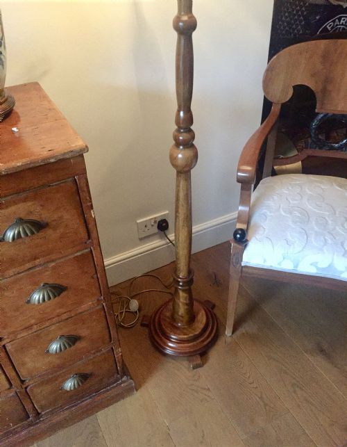 Handsome Art Deco Standard Lamp Golden Oak