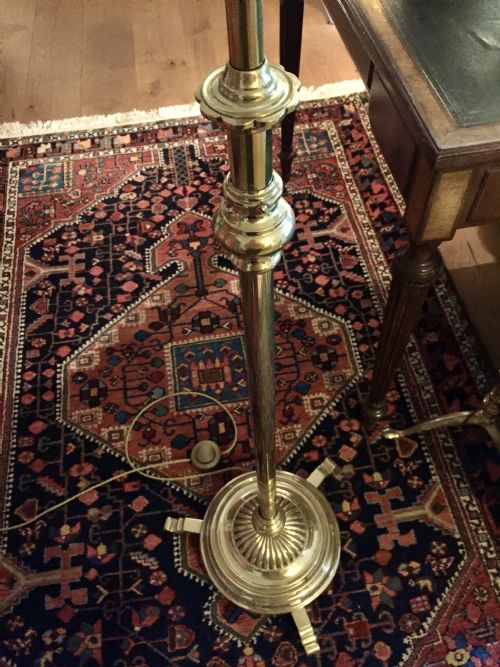 Handsome Edwardian Telescopic Standard Lamp Brass