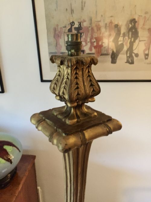 ORIGINAL 1910 FRENCH STANDARD LAMP GILTWOOD - ADDITIONAL PHOTO 3