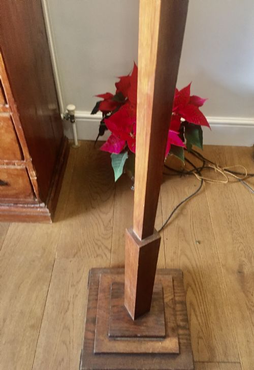 ORIGINAL ART DECO STANDARD LAMP OAK - ADDITIONAL PHOTO 3