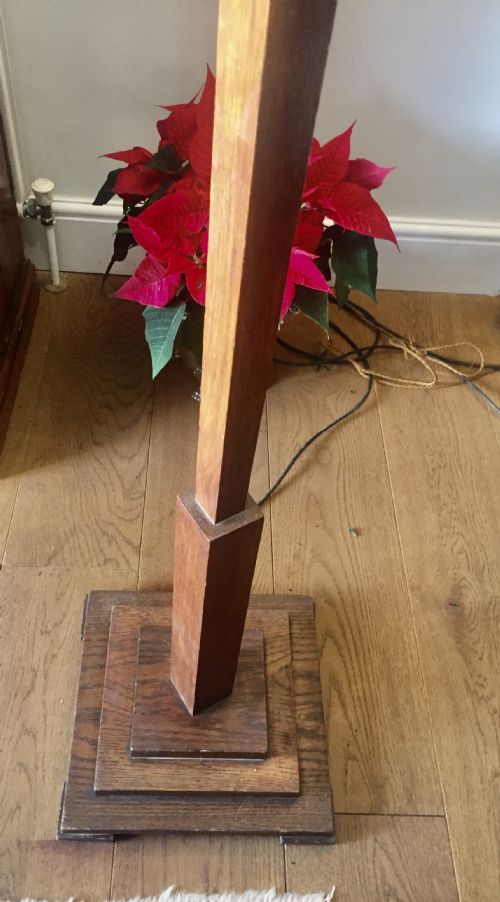 ORIGINAL ART DECO STANDARD LAMP OAK - ADDITIONAL PHOTO 2