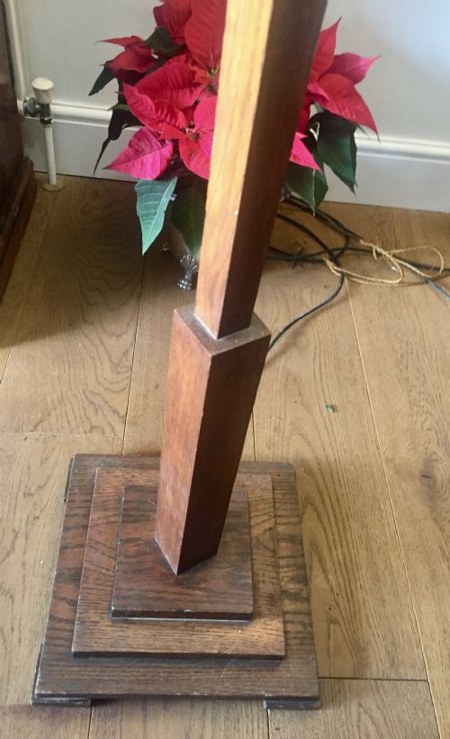 ORIGINAL ART DECO STANDARD LAMP OAK - ADDITIONAL PHOTO 4