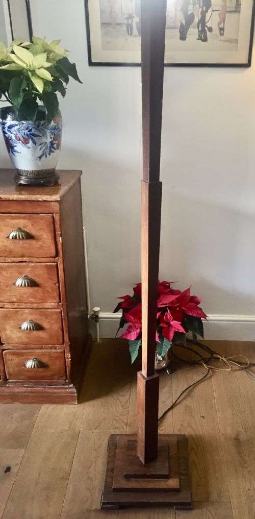 ORIGINAL ART DECO STANDARD LAMP OAK - ADDITIONAL PHOTO 5