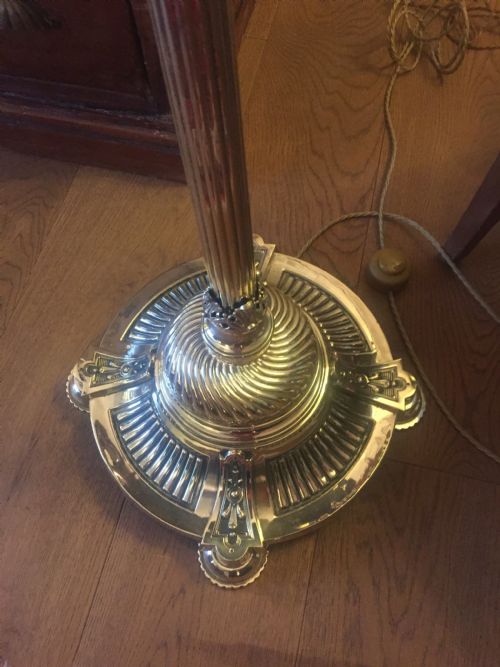 SPECTACULAR VICTORIAN TELESCOPIC STANDARD LAMP SOLID BRASS - ADDITIONAL PHOTO 3