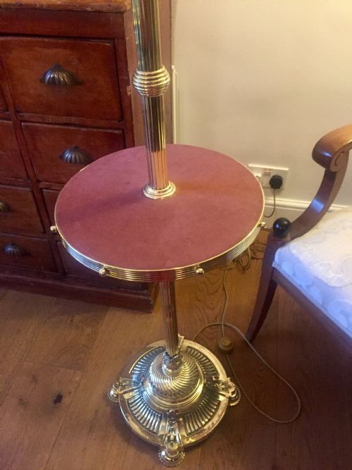 SPECTACULAR VICTORIAN TELESCOPIC STANDARD LAMP SOLID BRASS - ADDITIONAL PHOTO 4