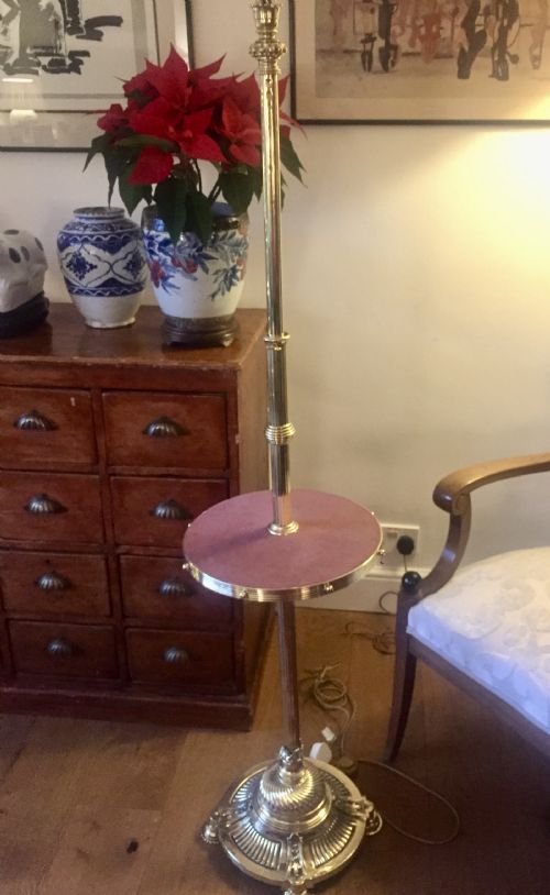 SPECTACULAR VICTORIAN TELESCOPIC STANDARD LAMP SOLID BRASS - ADDITIONAL PHOTO 10