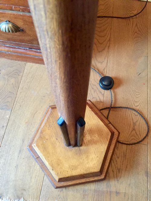 ICONIC ART DECO STANDARD LAMP GOLDEN OAK AND EBONY - ADDITIONAL PHOTO 6