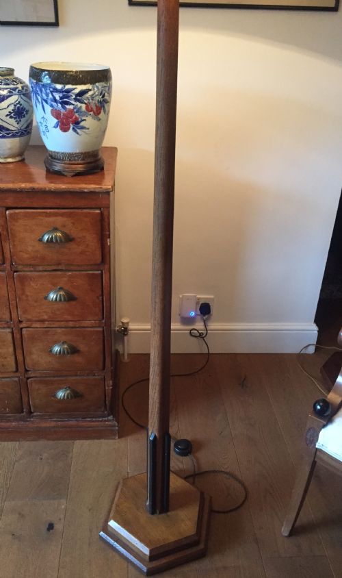 ICONIC ART DECO STANDARD LAMP GOLDEN OAK AND EBONY - ADDITIONAL PHOTO 8